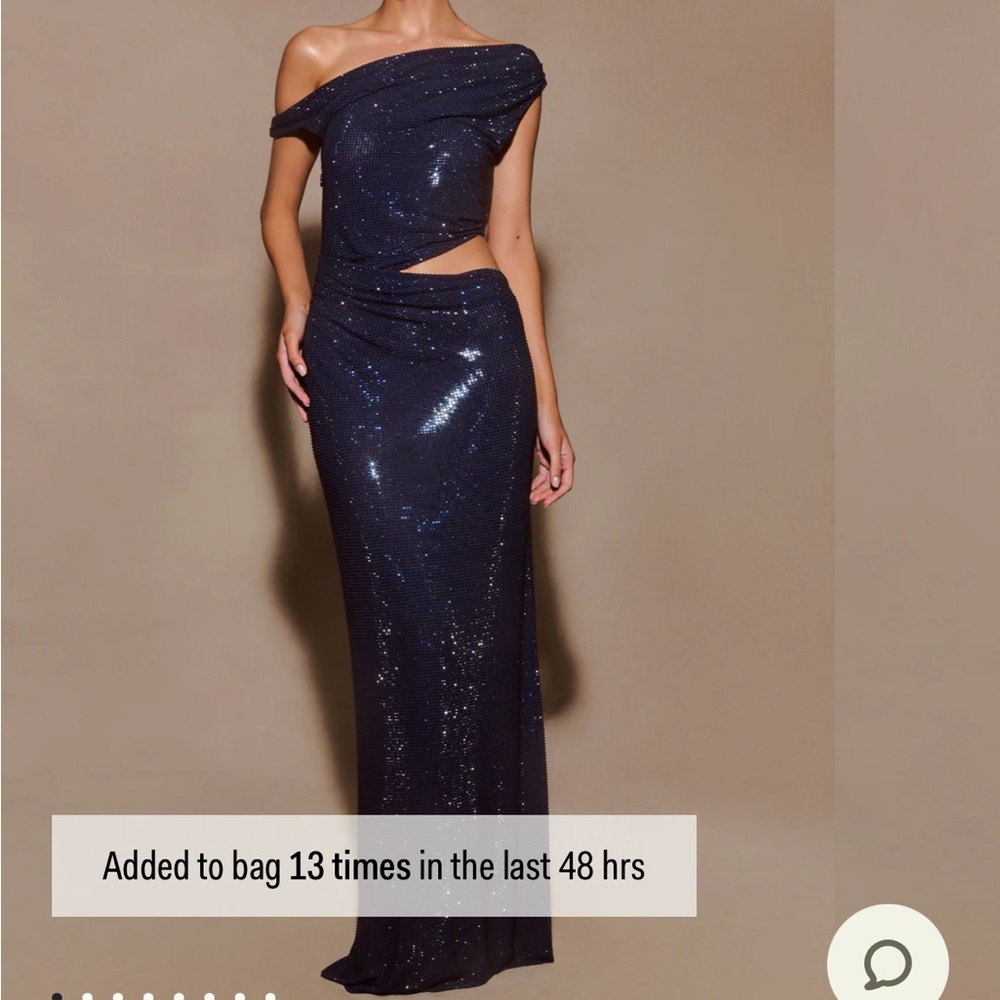 Meshki Navy Blue Sequin Maxi Dress